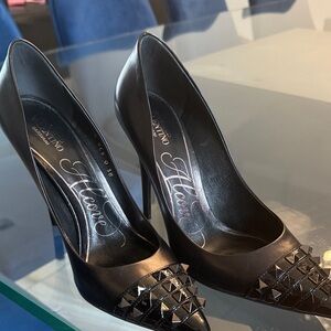 Valentino Black Pyramid Stud Heels